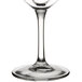 A close-up of a Libbey chalice wine glass with a stem.