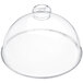 A clear acrylic round dome cover on a white background.