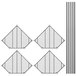A Regency black wire pentagon corner shelf kit with metal rods and grids.
