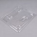 Cambro 20CWLN135 Camwear 1/2 Size Clear Polycarbonate FlipLid with Spoon Notch Main Thumbnail 3
