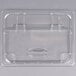 Cambro 20CWLN135 Camwear 1/2 Size Clear Polycarbonate FlipLid with Spoon Notch Main Thumbnail 2