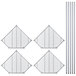A Regency chrome wire pentagon corner shelf kit with four metal shelves.