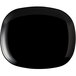 A black rectangular Arcoroc opal glass plate.