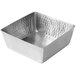 An American Metalcraft silver square bowl with a textured surface.