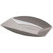 A rectangular grey melamine bowl with a white background.