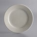 A Libbey Princess White stoneware plate with a white rim on a white background.
