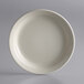 A white Libbey narrow rim stoneware plate on a white background.