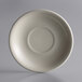 A white Libbey stoneware saucer with a flat surface and a small rim.