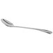 A Libbey stainless steel iced tea spoon with a silver handle and spoon.