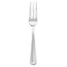 A Libbey medium weight stainless steel dinner fork with four tines and a silver handle.