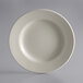 A Libbey Princess White stoneware plate with a rolled white rim.