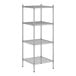 A Regency stainless steel wire shelving unit with four shelves.