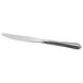 A Libbey stainless steel dessert knife with a silver handle.