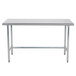 Advance Tabco TGLG-365 36" x 60" 14 Gauge Open Base Stainless Steel Commercial Work Table Main Thumbnail 2