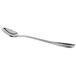 A Libbey stainless steel iced tea spoon with a silver handle on a white background.