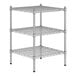 A Regency stainless steel wire shelf kit with three shelves.