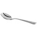 A Libbey stainless steel bouillon spoon with a silver handle and spoon.