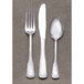 A Libbey stainless steel dessert spoon from a silverware set.