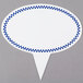 Oval Write-On Deli Sign Spear with Blue Checkered Border - 25/Pack Main Thumbnail 1