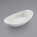 A white oval shaped bowl.