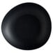 A dark gray irregular round matte melamine serving bowl.