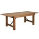 A Flash Furniture Hercules antique rustic solid pine folding farm table with legs.