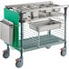 A Metro Prepmate MultiStation with stainless steel trays on a Super Erecta Pro shelf.