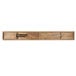 An antique rustic wooden bench with a long rectangular shape and metal accents.