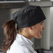 Mercer Culinary Millennia® Customizable Black Mesh Top Baker's Skull Cap / Pill Box Hat M60075BK - Regular Size Main Thumbnail 1