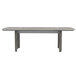 A Safco Medina steel grey rectangular conference table with legs.