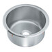 A silver stainless steel Vollrath sink bowl.