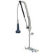 A T&S DuraPull Pre-Rinse Faucet with a metal pipe and long hose with a metal and plastic spray valve.