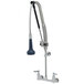 T&S B-0133-CR-B8P 34 1/4" High Wall Mounted DuraPull Pre-Rinse Faucet 8" Adjustable Centers, 30" Hose, 1.07 GPM Spray Valve, and Wall Bracket Main Thumbnail 1