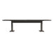 A long rectangular Safco Sterling conference table in driftwood finish with two legs.