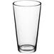 An Acopa mixing glass with a black rim on a white background.