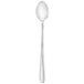A Walco stainless steel iced tea spoon with a classic scroll design on a white background.