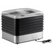 A black and silver Weston Digital Plus Food Dehydrator with a clear lid.