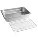 Choice 1/2 Size 2 1/2" Deep Anti-Jam Stainless Steel Steam Table Pan / Hotel Pan with Footed Cooling Rack / Pan Grate - 24 Gauge Main Thumbnail 4
