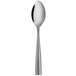 A close-up of a Reserve by Libbey stainless steel dessert spoon with a long handle.