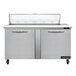 A Continental Refrigerator stainless steel refrigerated sandwich prep table with 2 doors.