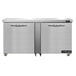 A Continental Refrigerator low profile undercounter refrigerator with two doors.