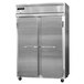 A Continental Refrigerator stainless steel reach-in refrigerator with two doors.