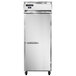 A Continental Refrigerator solid door pass-through refrigerator with a white door.
