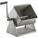 A silver Backyard Pro manual tilting meat mixer with removable paddles.