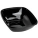 A black square Sabert catering bowl with a square edge.