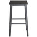 A Lancaster Table & Seating Rustic Industrial backless bar stool with a wooden seat.