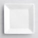 Acopa 6" Bright White Square Porcelain Plate - 36/Case