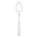 A Walco stainless steel teaspoon with a curved handle and a spoon on top on a white background.