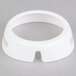 A white circular Tablecraft plastic collar with beige lettering.
