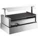 A silver and black Avantco hot dog roller grill with a glass top.